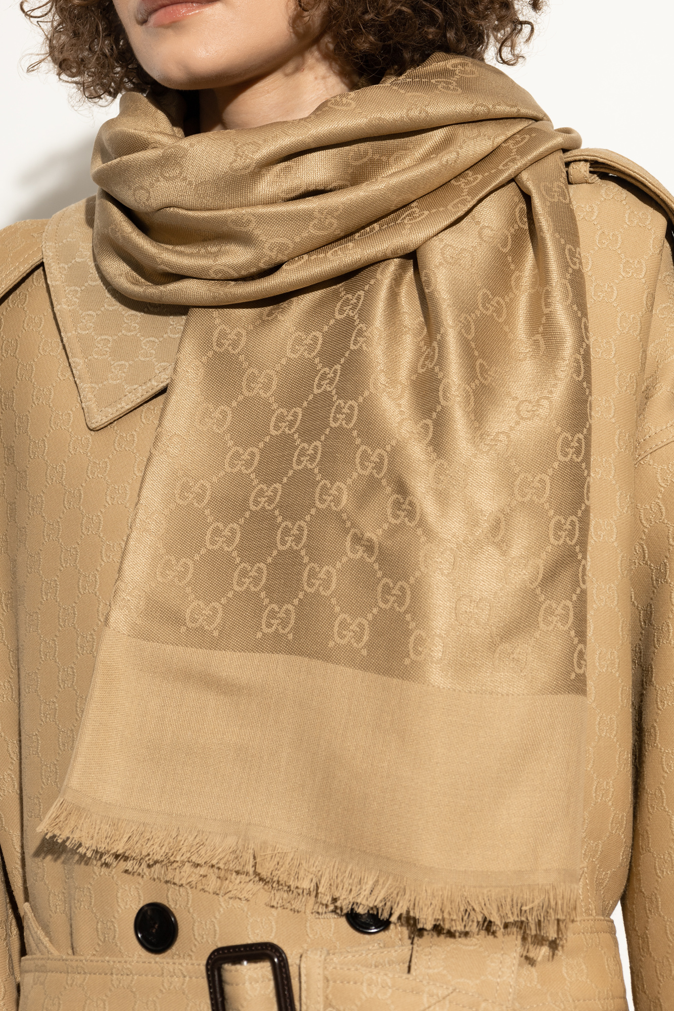 GUCCI ベージュ GGパターン 大判ストール　春夏 Gucci Dress with GG pattern | Women's Clothing | Vitkac